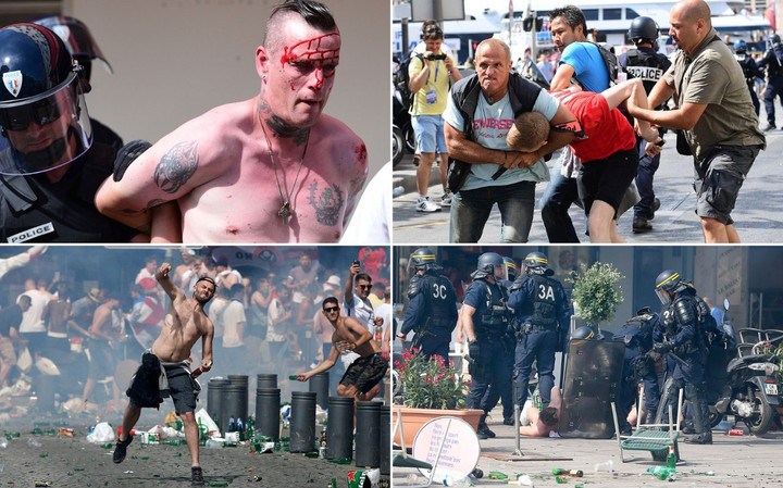 england and russia fans fight after match in france euro 2016 photos video